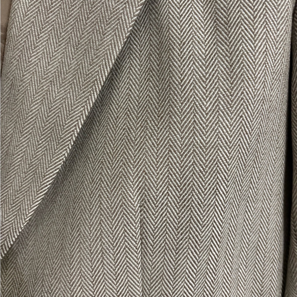 Harvé Benard Sport 100% Wool Beige Herringbone 2-Piece Pant Suit SIZE 12 - Picture 6 of 9